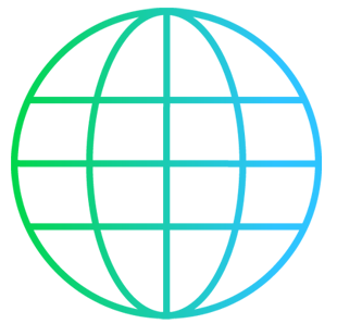Icon of a globe to illustrate our global footprint Icon of a globe to illustrate our global footprint